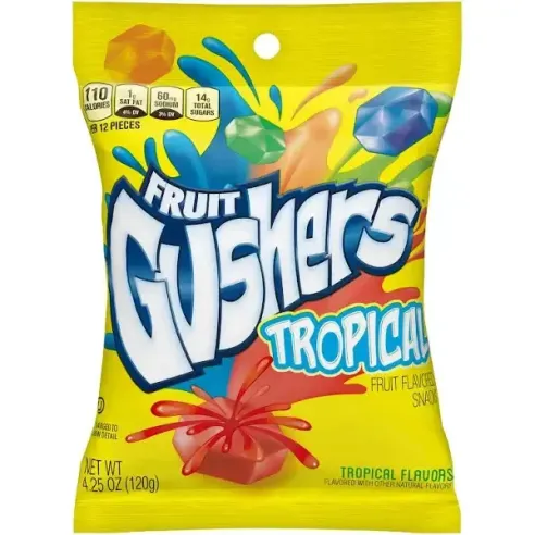 Fruit Gushers Tropical Chewy Fruit Candy Snacks