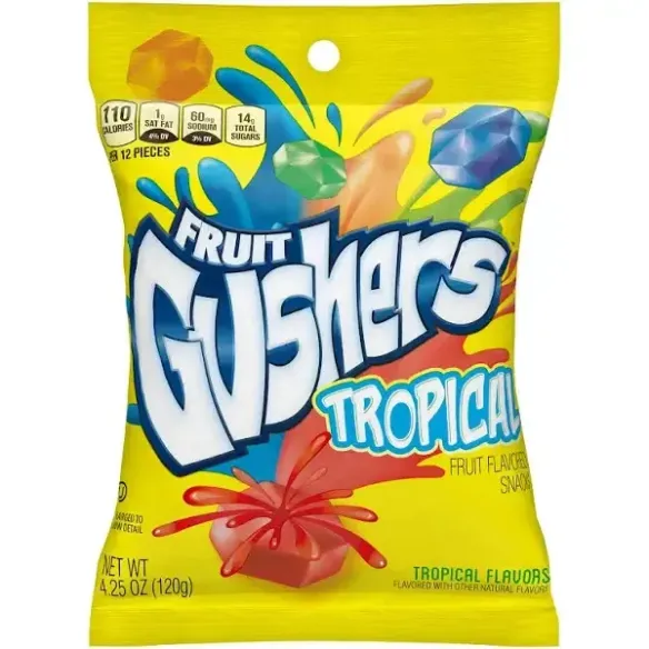 Fruit Gushers Tropical Chewy Fruit Candy Snacks
