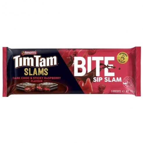Arnott's Tim Tam Slams Dark Choc & Sticky Raspberry 175 g