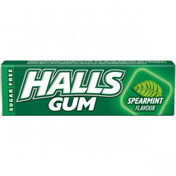 Halls Gum Spearmint 14 g